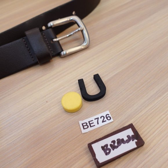 Classic Belt Adult Size‎ 32 Brown Leather Basic Jeans Dress Dark Genuine BASS - Picture 10 of 10